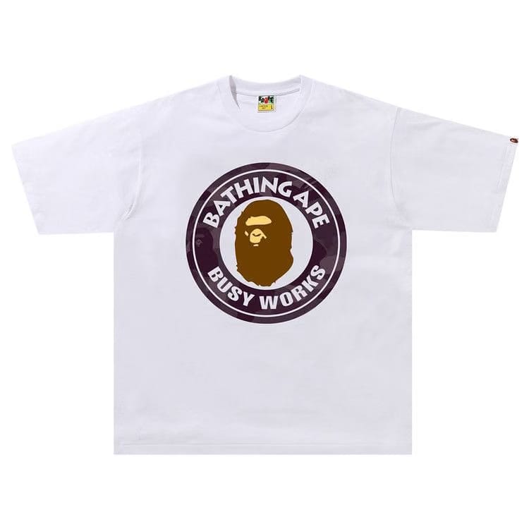 BAPE Color Camo Busy Works Relaxed T-Shirt White/Burgundy