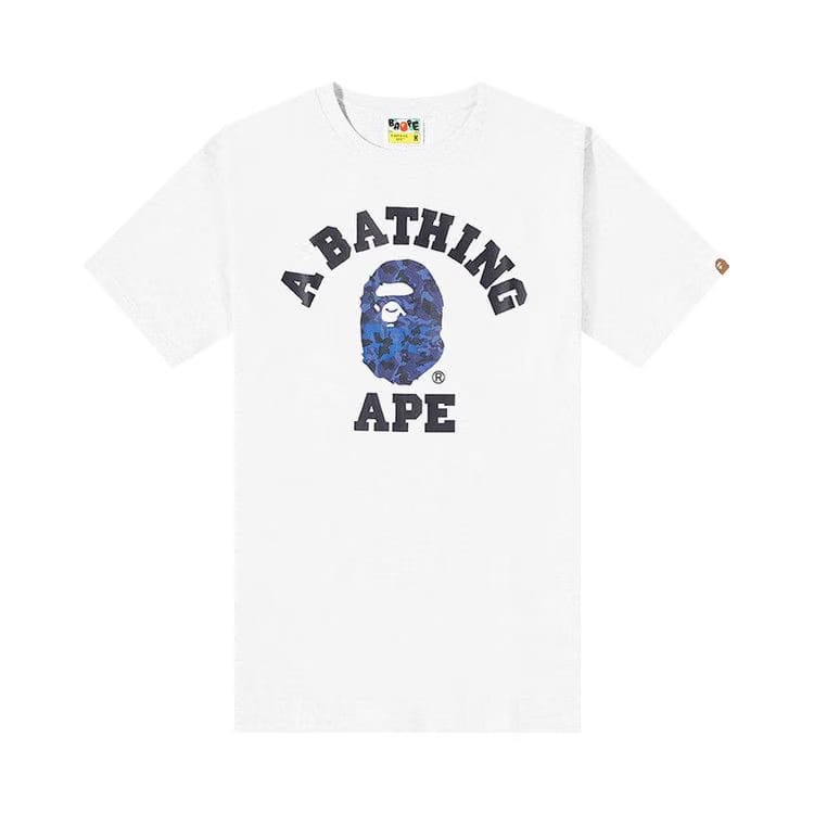 BAPE Sand Camo College T-Shirt White/Navy