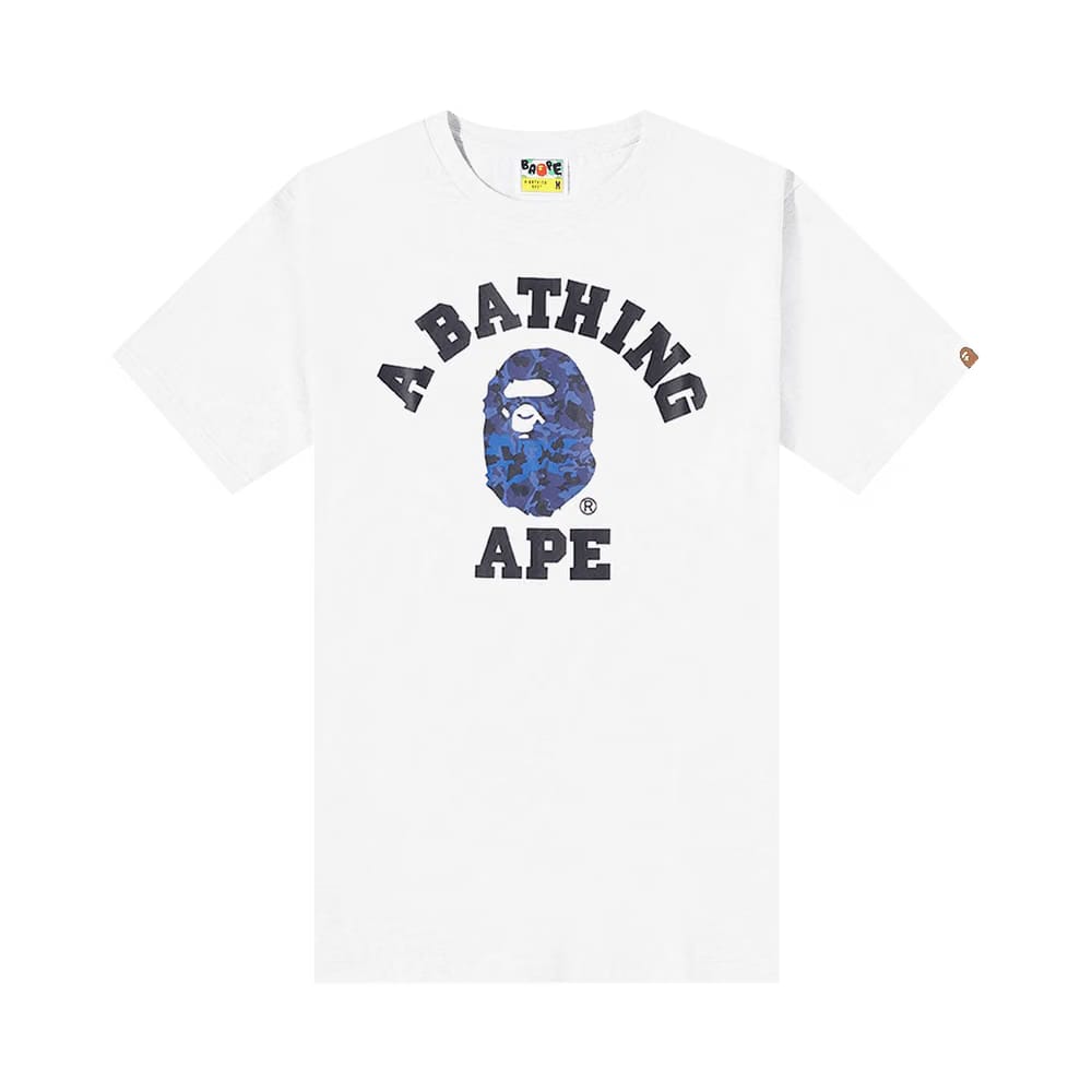 BAPE Sand Camo College T-Shirt White/Navy