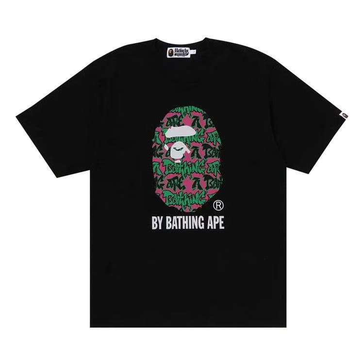 BAPE Graffiti Pattern By Bathing Ape T-Shirt Black