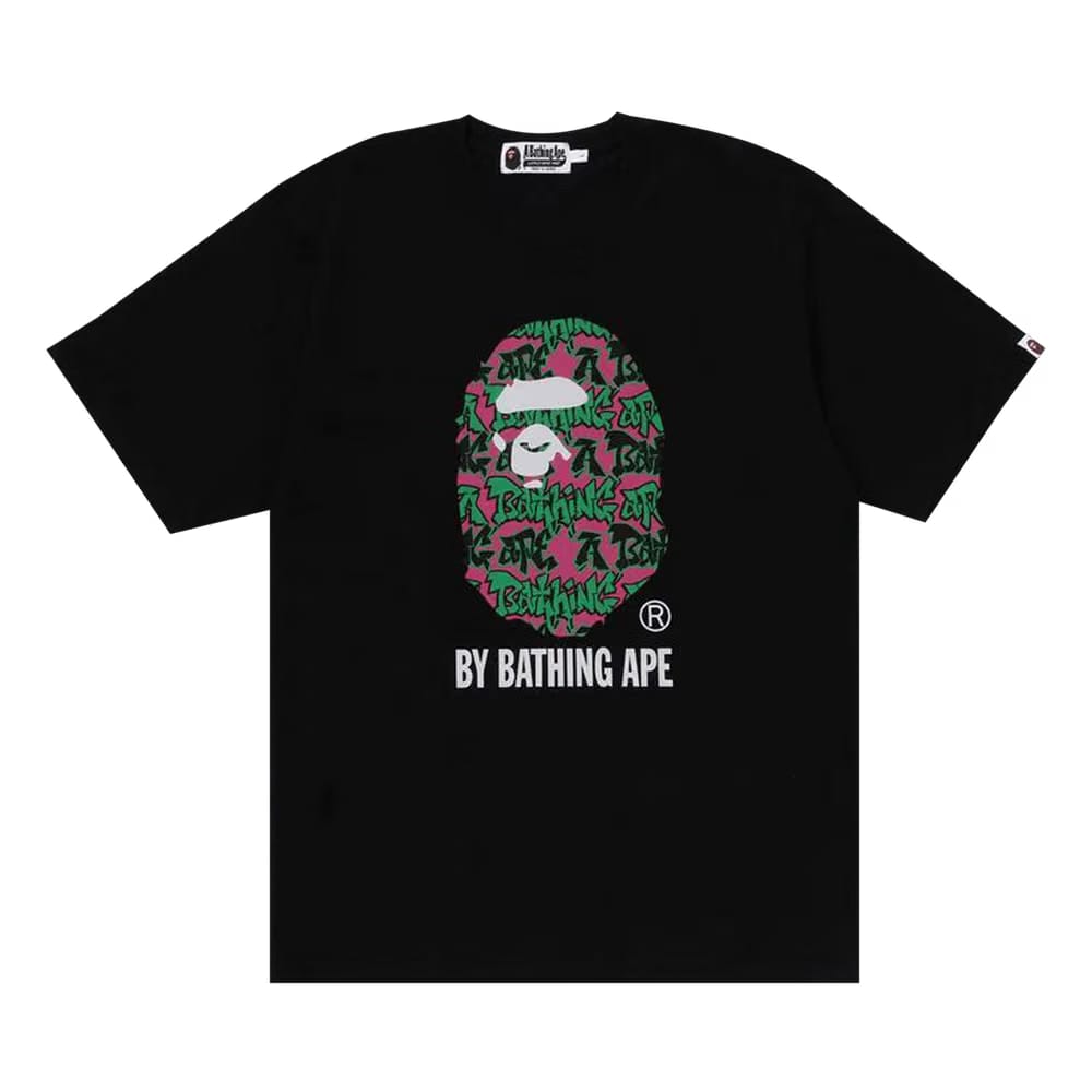 BAPE Graffiti Pattern By Bathing Ape T-Shirt Black