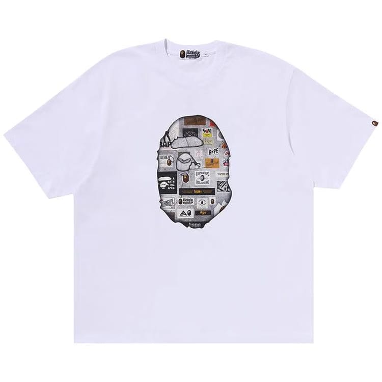 BAPE Multi Logo Big Ape Head Relaxed Fit T-Shirt White