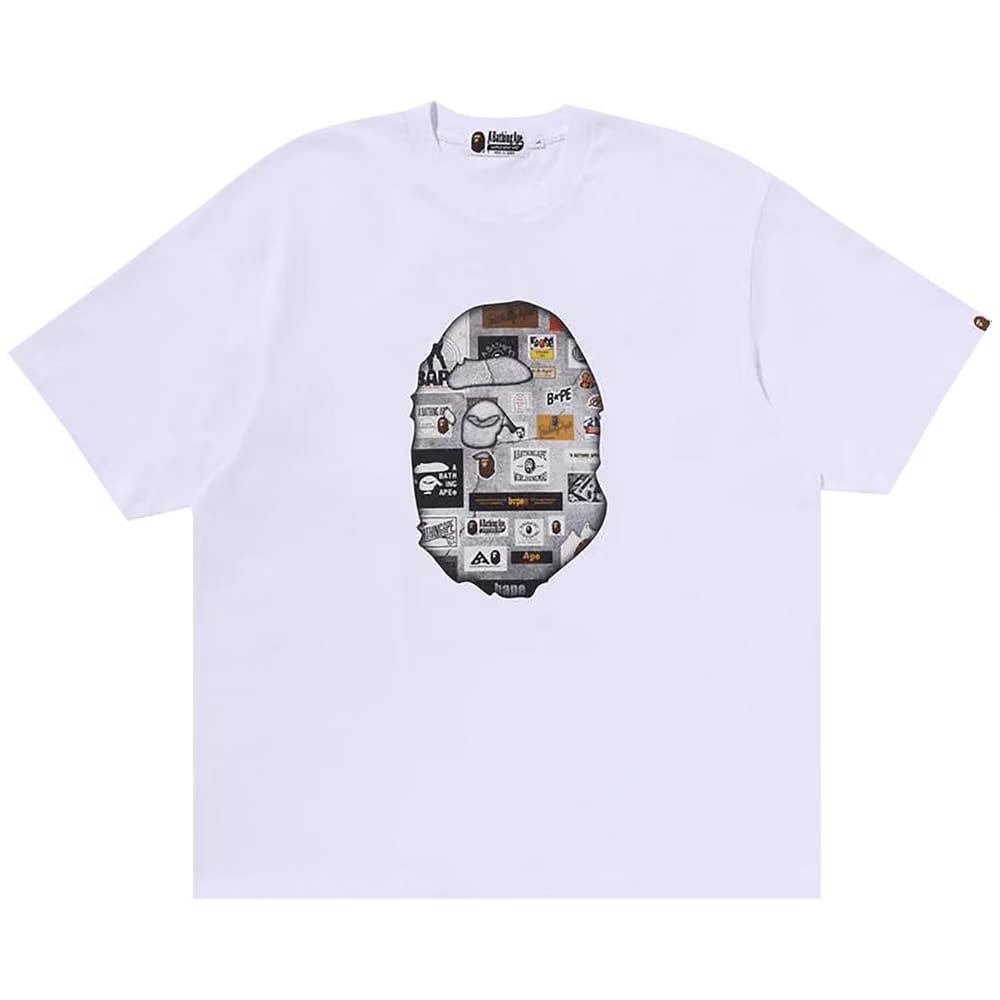 BAPE Multi Logo Big Ape Head Relaxed Fit T-Shirt White