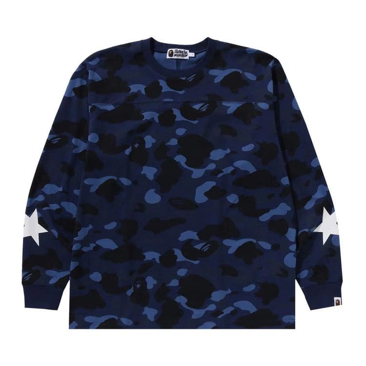 BAPE Color Camo Relaxed Fit Long-Sleeve T-Shirt Navy