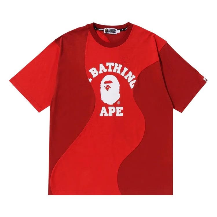 BAPE Cutting College Relaxed Fit T-Shirt Red