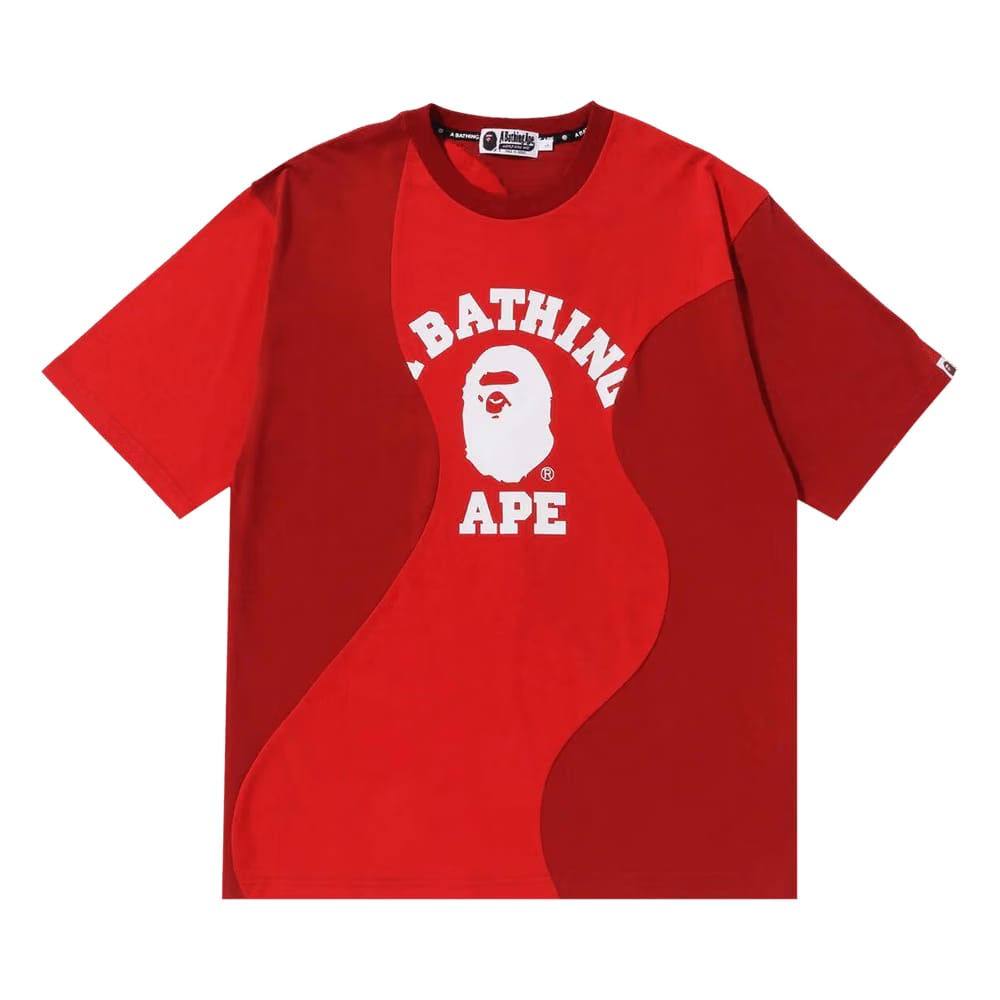 BAPE Cutting College Relaxed Fit T-Shirt Red