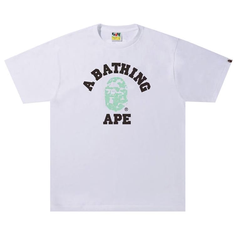 BAPE Text Code Camo College T-Shirt White