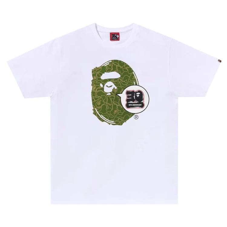 BAPE 30th Anniversary Ape Head T-Shirt White/Green