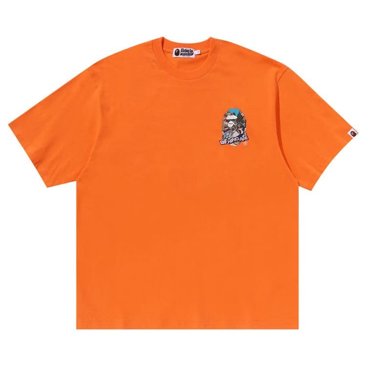 BAPE Comic Art Ape Head Relaxed Fit T-Shirt Orange