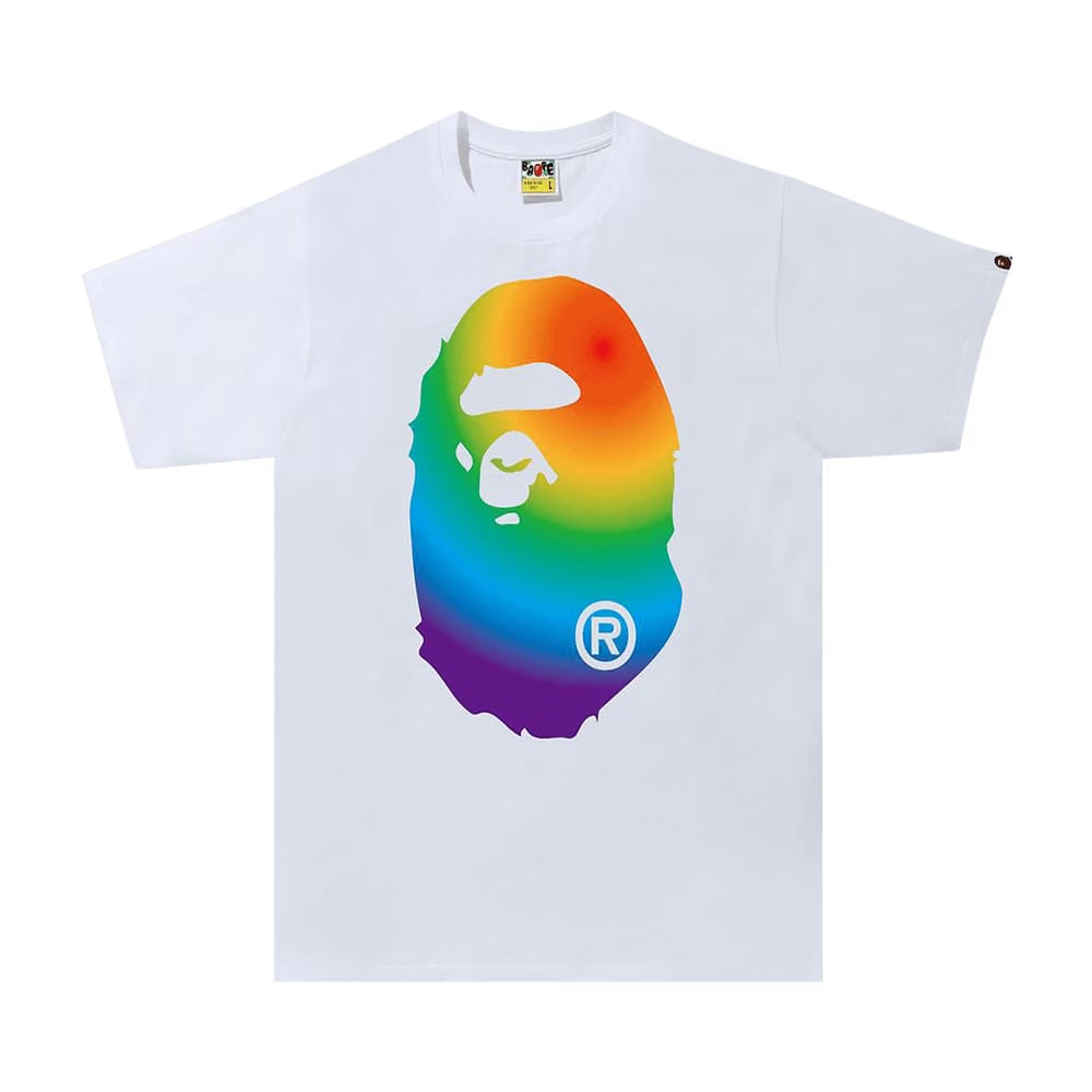 BAPE Rainbow Big Ape Head T-Shirt White