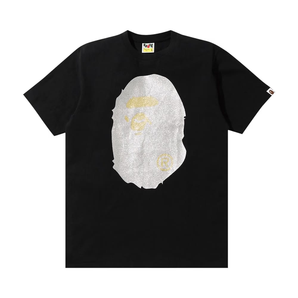 BAPE Glitter Big Ape Head T-Shirt Black/Silver