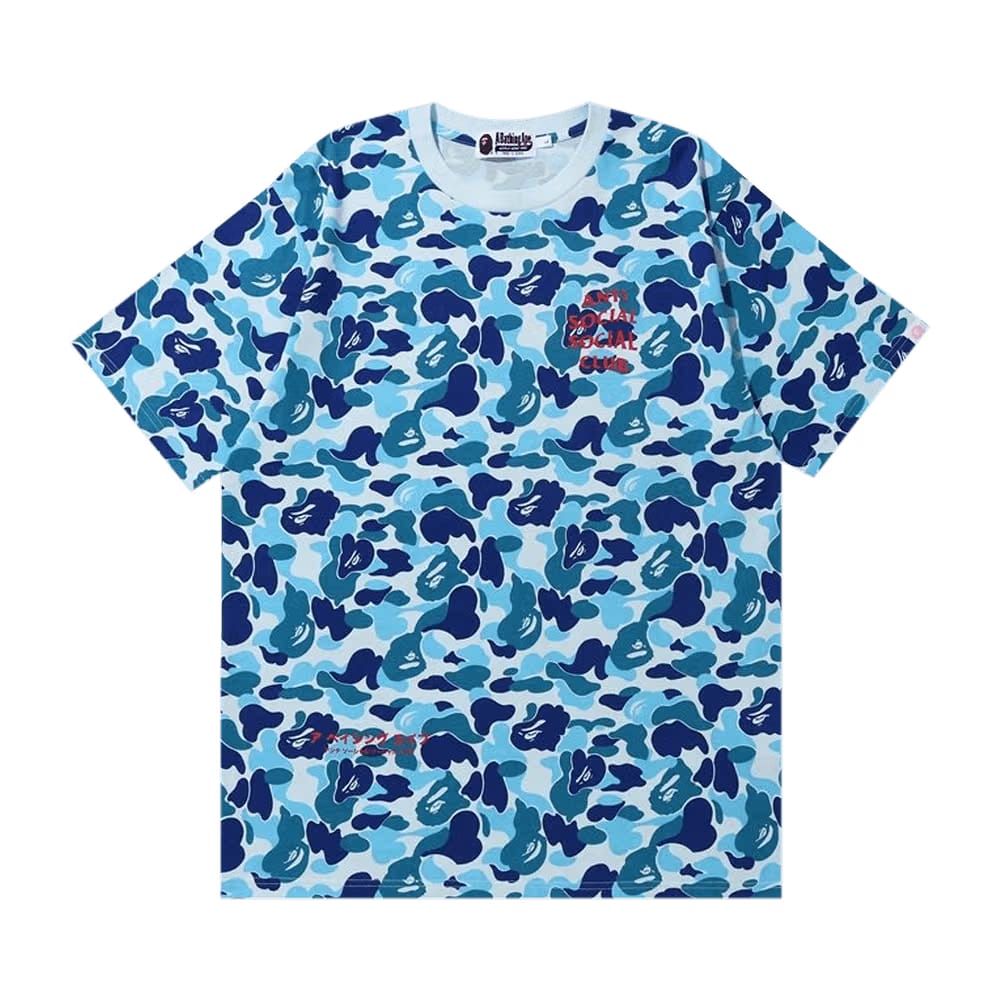 BAPE x Anti Social Social Club ABC Camo T-Shirt Blue