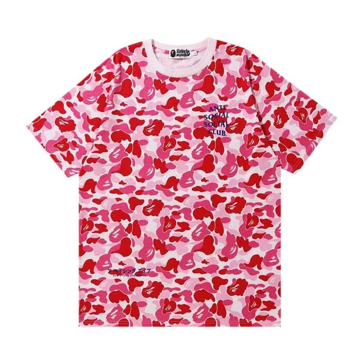 BAPE x Anti Social Social Club ABC Camo T-Shirt Pink
