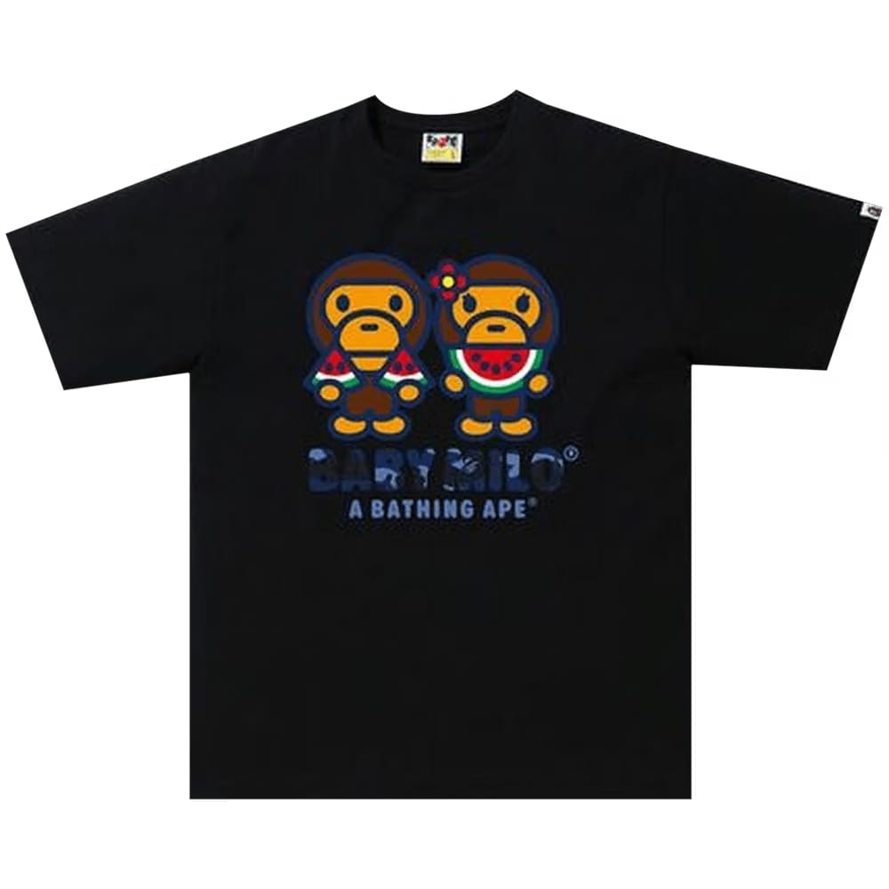 BAPE Color Camo Milo Water Melon Summer T-Shirt Black