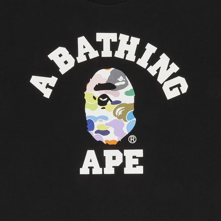 BAPE Multi Camo College T-Shirt Black/Multicolor