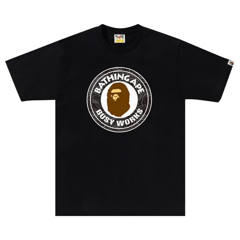 BAPE Layered Line Camo Busy Works T-Shirt Black/Black