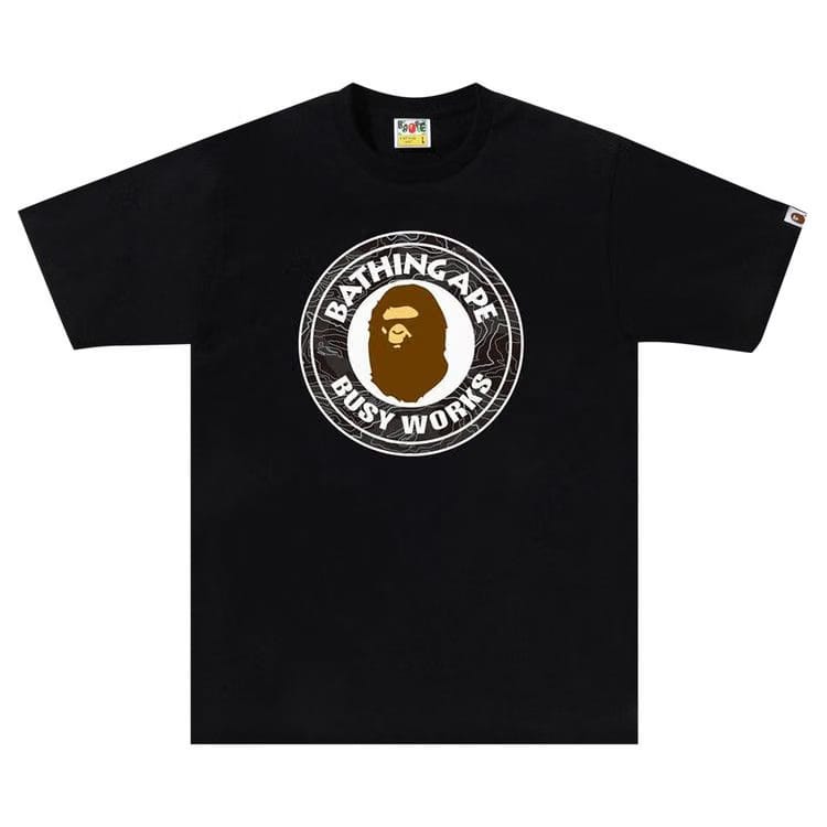 BAPE Layered Line Camo Busy Works T-Shirt Black/Black