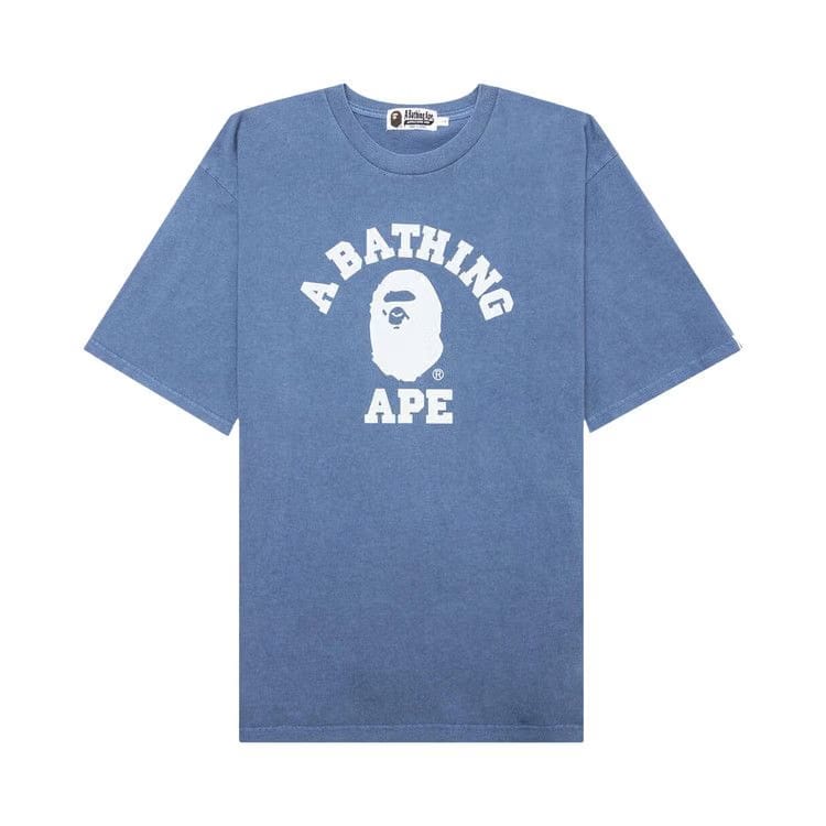 BAPE Pigment Dyed College Relaxed Fit T-Shirt Navy