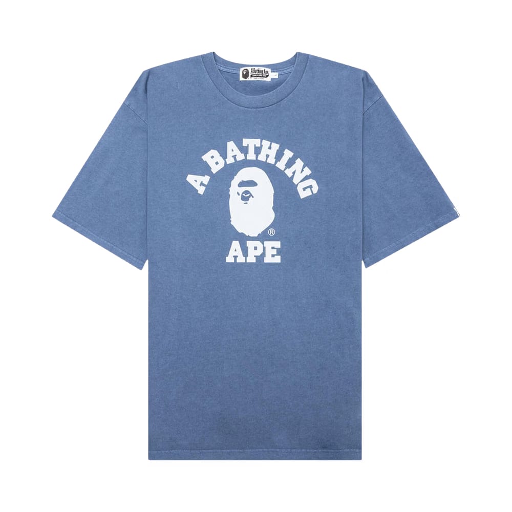 BAPE Pigment Dyed College Relaxed Fit T-Shirt Navy