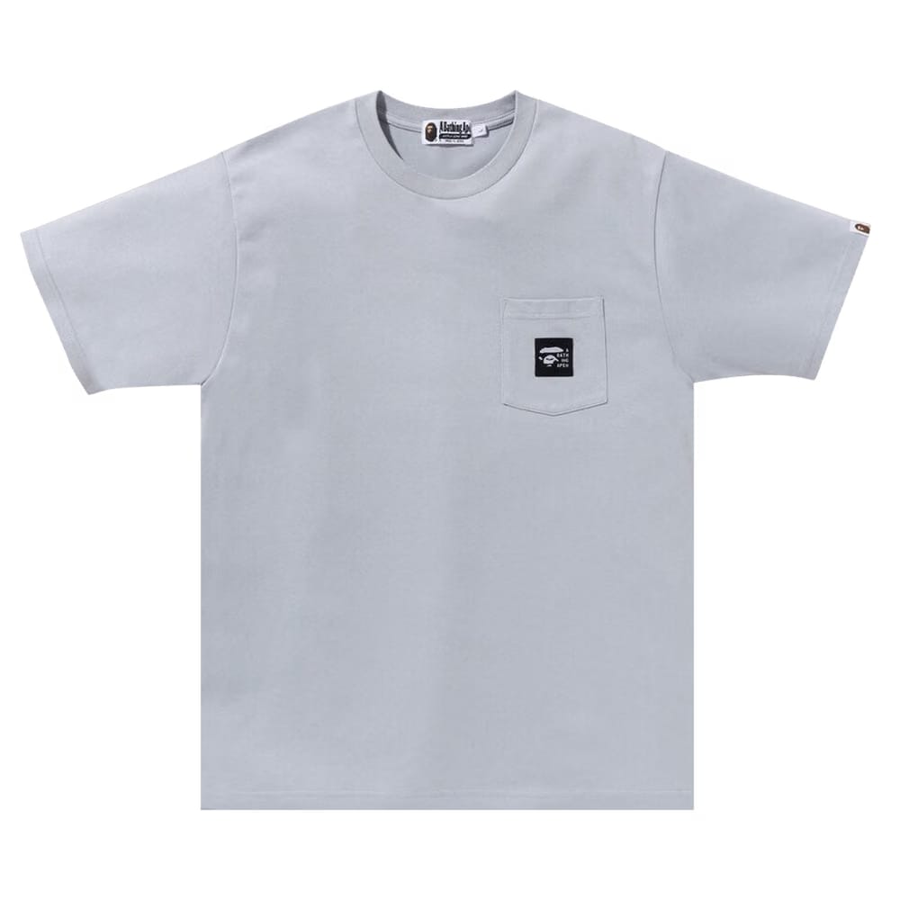 BAPE A Bathing Ape Label Pocket T-Shirt Grey