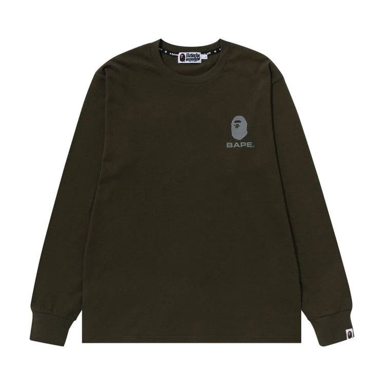 BAPE Reflective Print Long-Sleeve T-Shirt Olive Drab