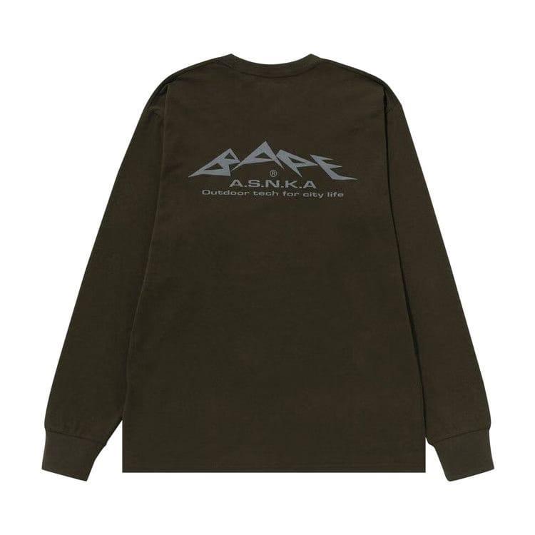 BAPE Reflective Print Long-Sleeve T-Shirt Olive Drab