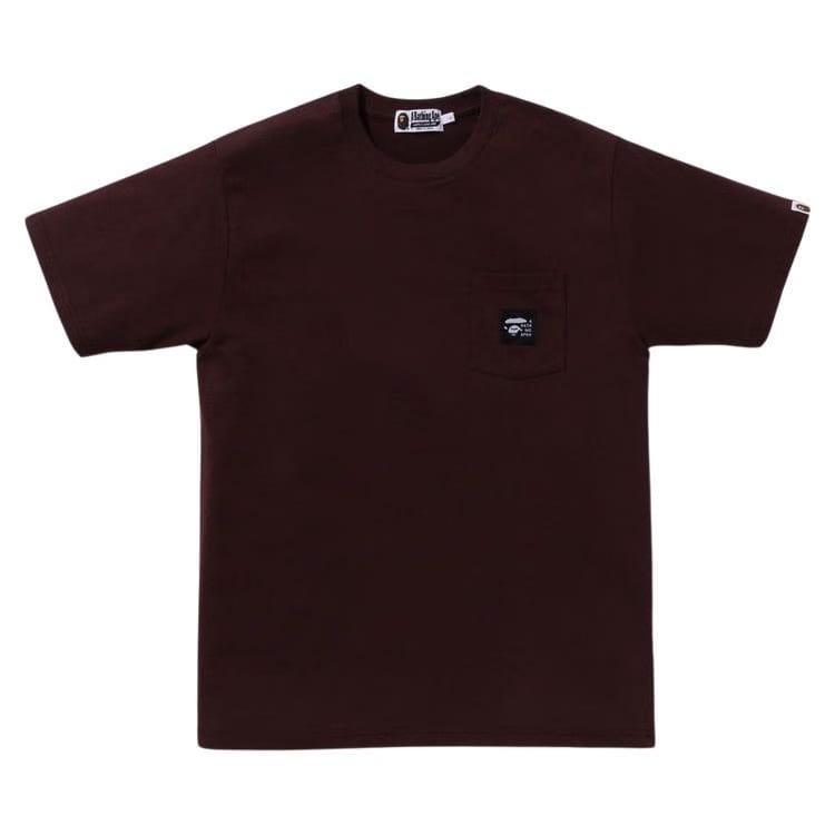 BAPE A Bathing Ape Label Pocket T-Shirt Burgundy