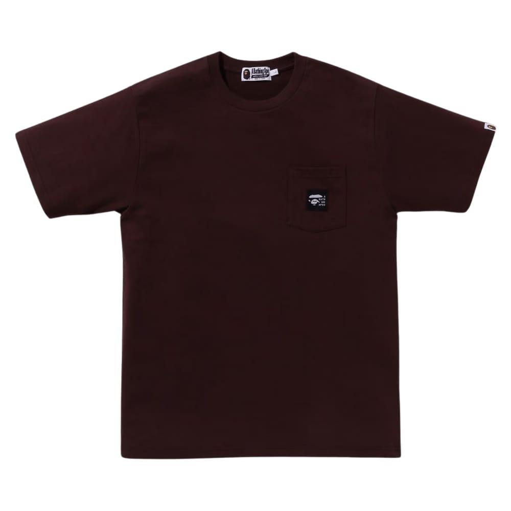 BAPE A Bathing Ape Label Pocket T-Shirt Burgundy