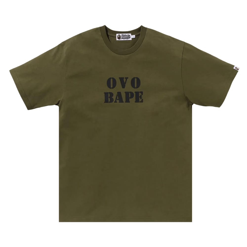BAPE x OVO Stencil Logo T-Shirt Olive Drab