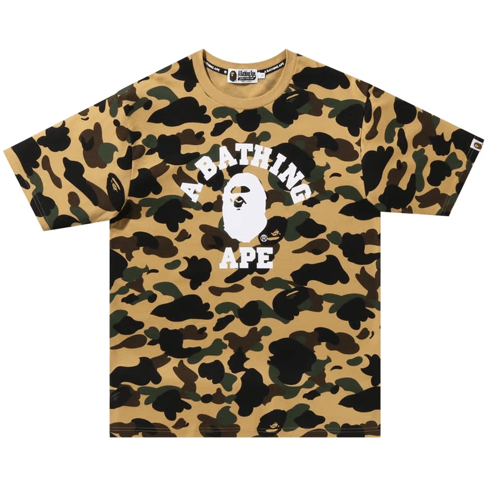 BAPE 1st Camo College T-Shirt Yellow