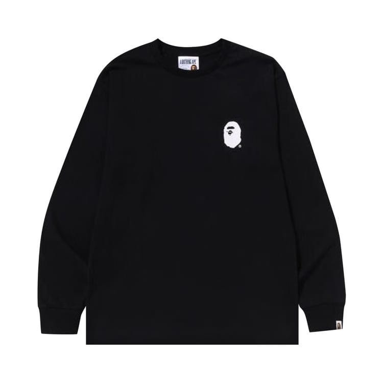 BAPE A Bathing Ape Lettered Long-Sleeve T-Shirt Black