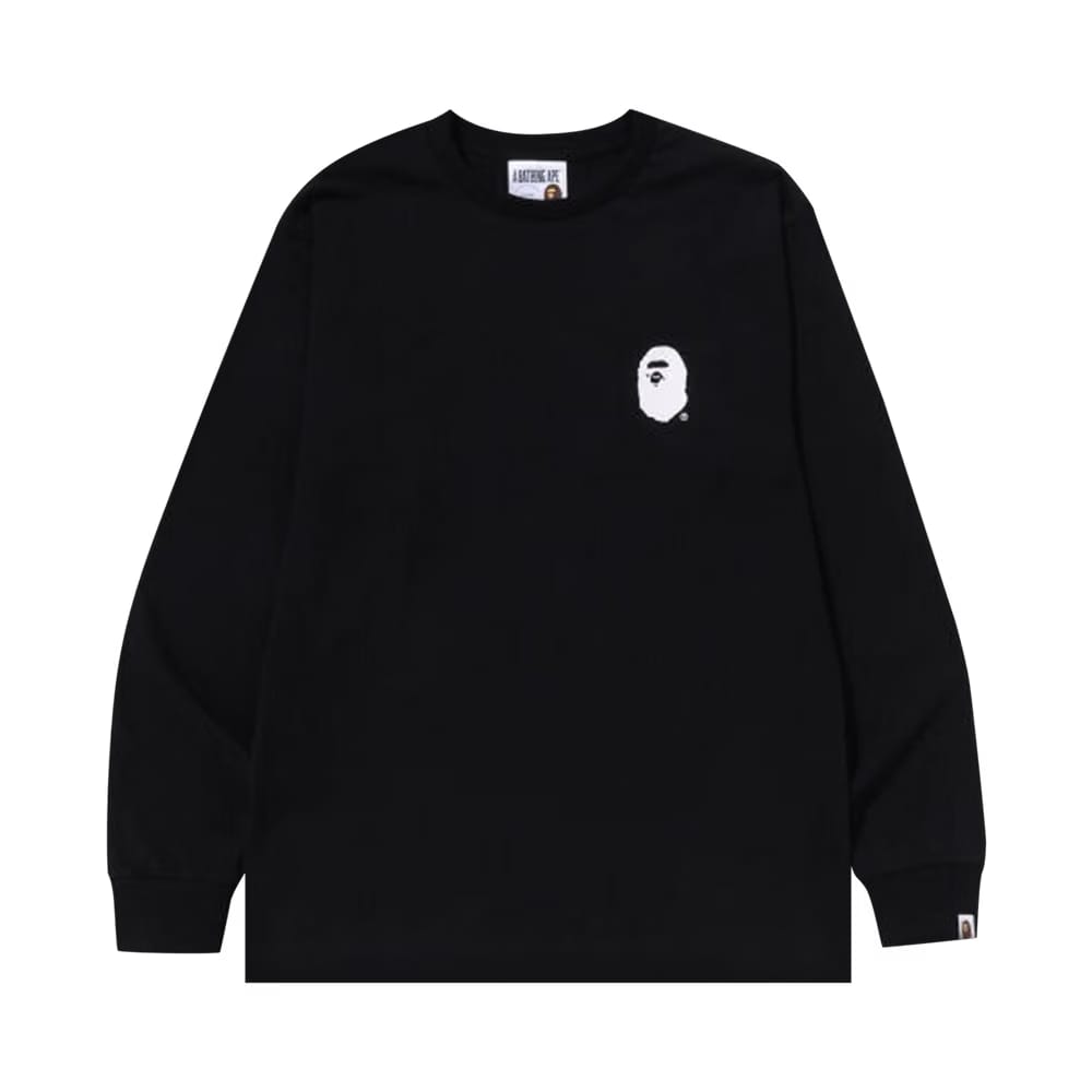 BAPE A Bathing Ape Lettered Long-Sleeve T-Shirt Black