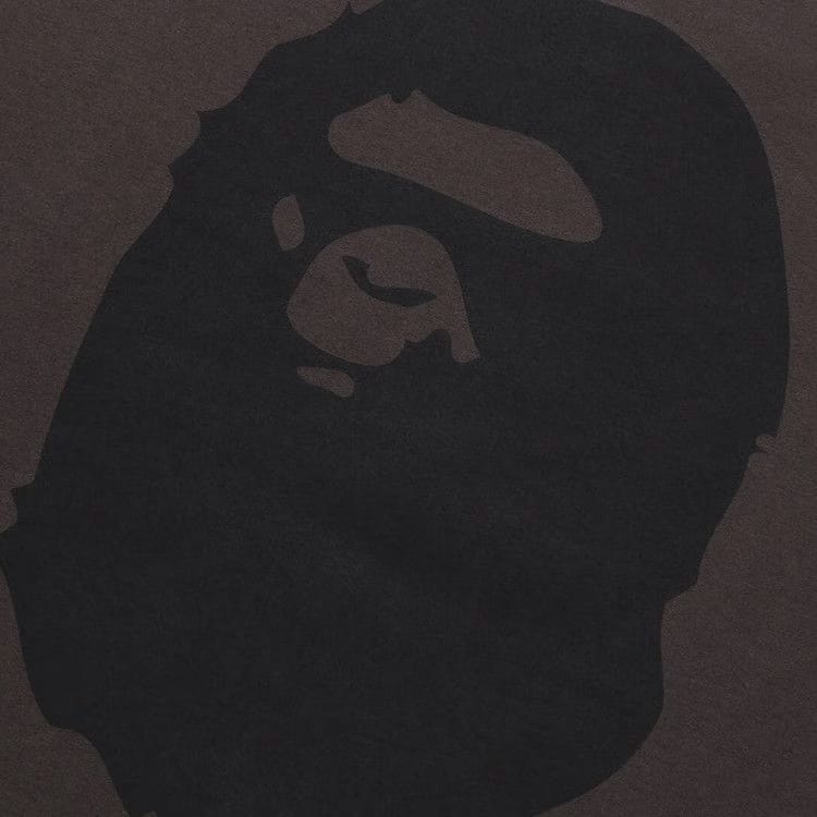 BAPE Ape Head Brushed Cotton Long-Sleeve T-Shirt Charcoal