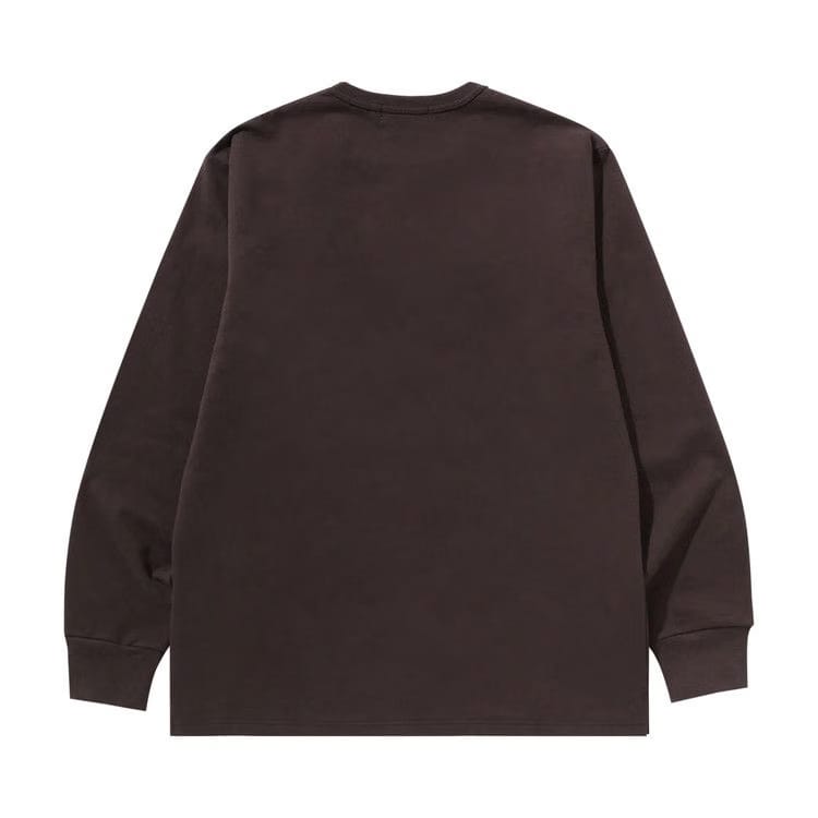 BAPE Ape Head Brushed Cotton Long-Sleeve T-Shirt Charcoal