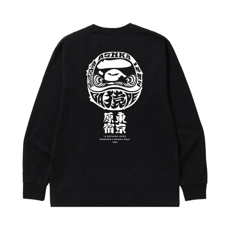 BAPE Japan Culture Daruma Long-Sleeve T-Shirt Black