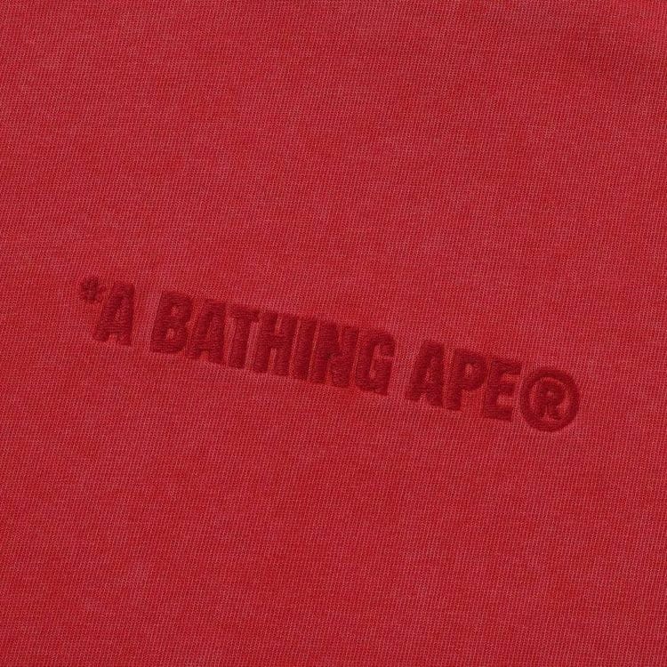 BAPE Garment Dye Bathing Ape Logo Relaxed Fit T-Shirt Red