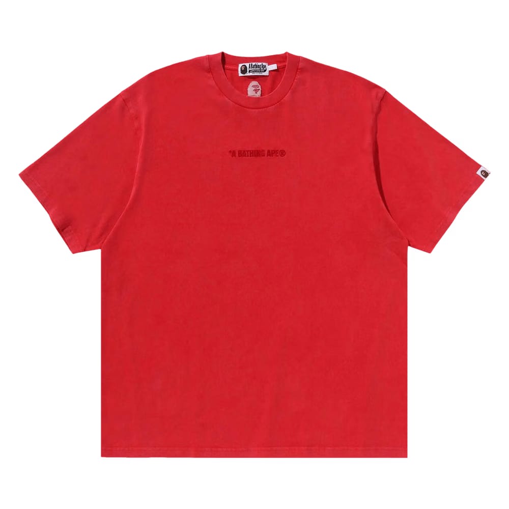 BAPE Garment Dye Bathing Ape Logo Relaxed Fit T-Shirt Red
