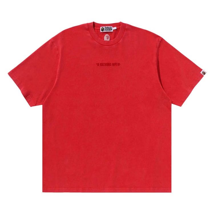 BAPE Garment Dye Bathing Ape Logo Relaxed Fit T-Shirt Red