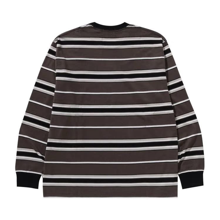 BAPE Ape Head One Point Stripe Relaxed Fit Long-Sleeve T-Shirt Black