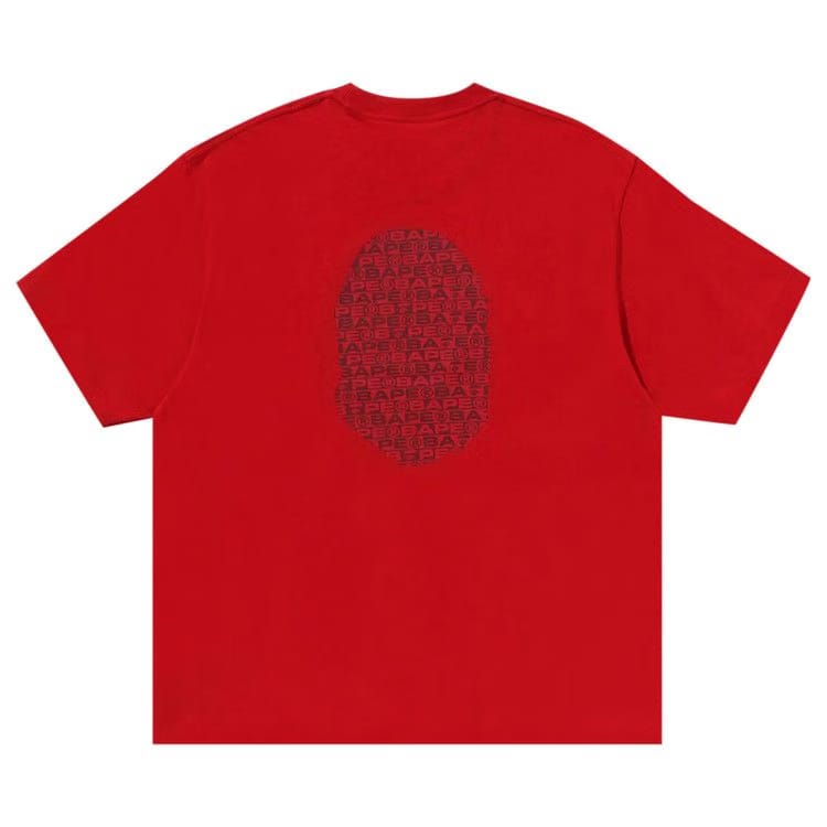 BAPE Lux Sport Pattern Ape Head Relaxed Fit T-Shirt Red