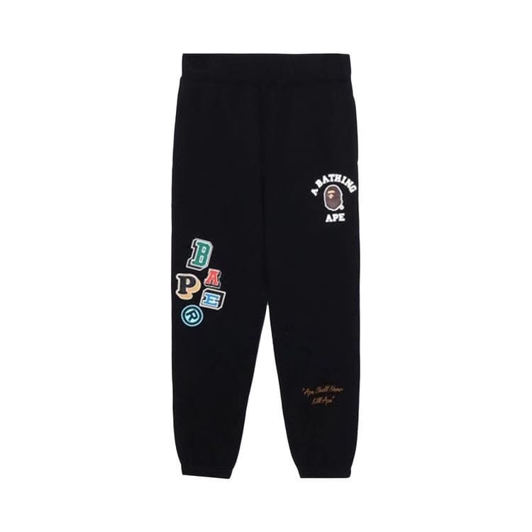 BAPE Multi Fonts Sweat Pants Black