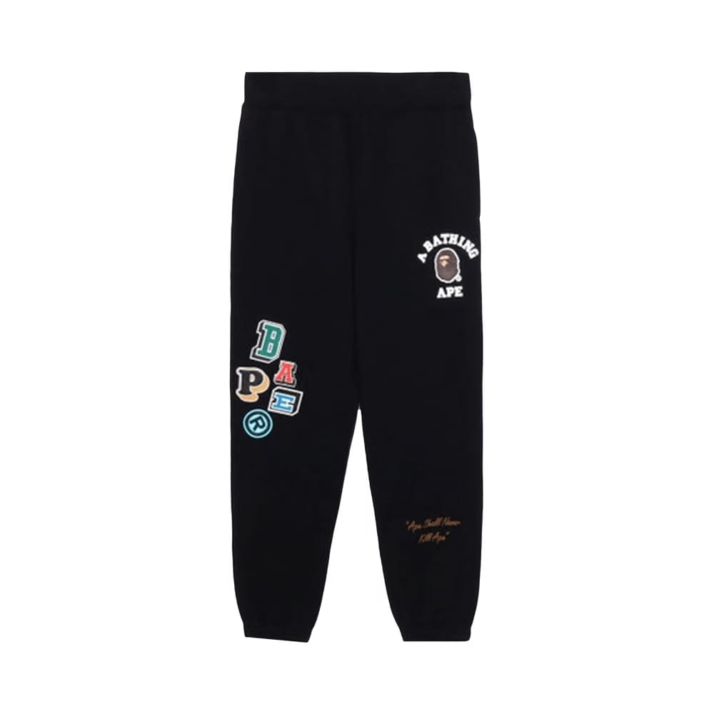 BAPE Multi Fonts Sweat Pants Black