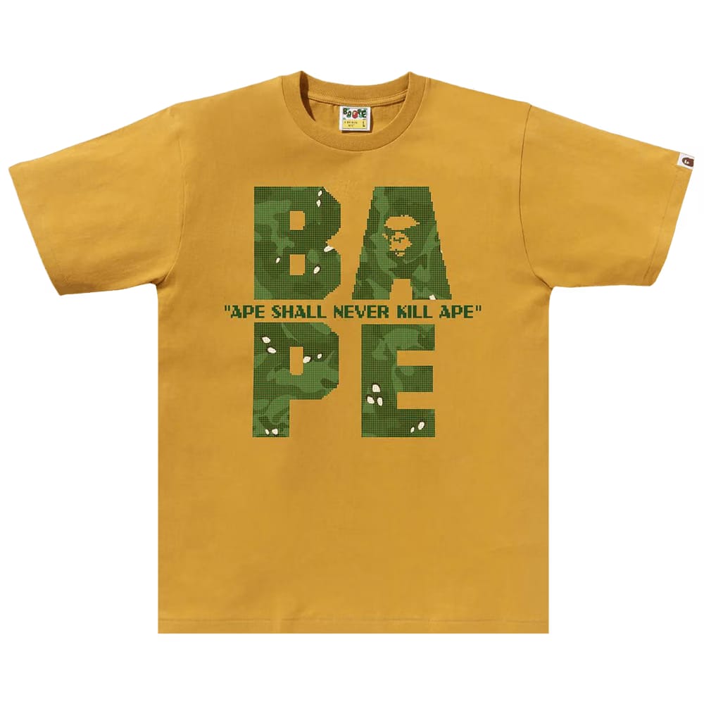 BAPE Bitmap Logo T-Shirt Yellow