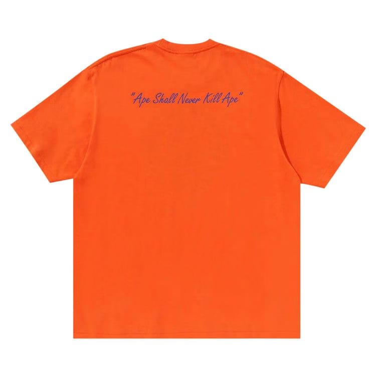 BAPE Pixel Comic Ape Head Relaxed Fit T-Shirt Orange