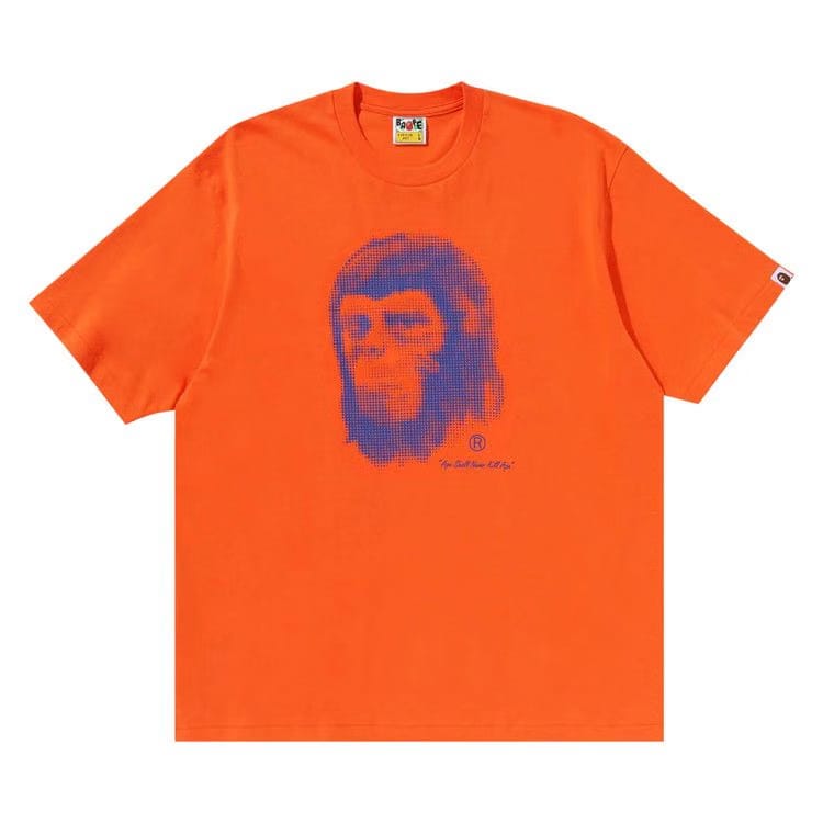 BAPE Pixel Comic Ape Head Relaxed Fit T-Shirt Orange