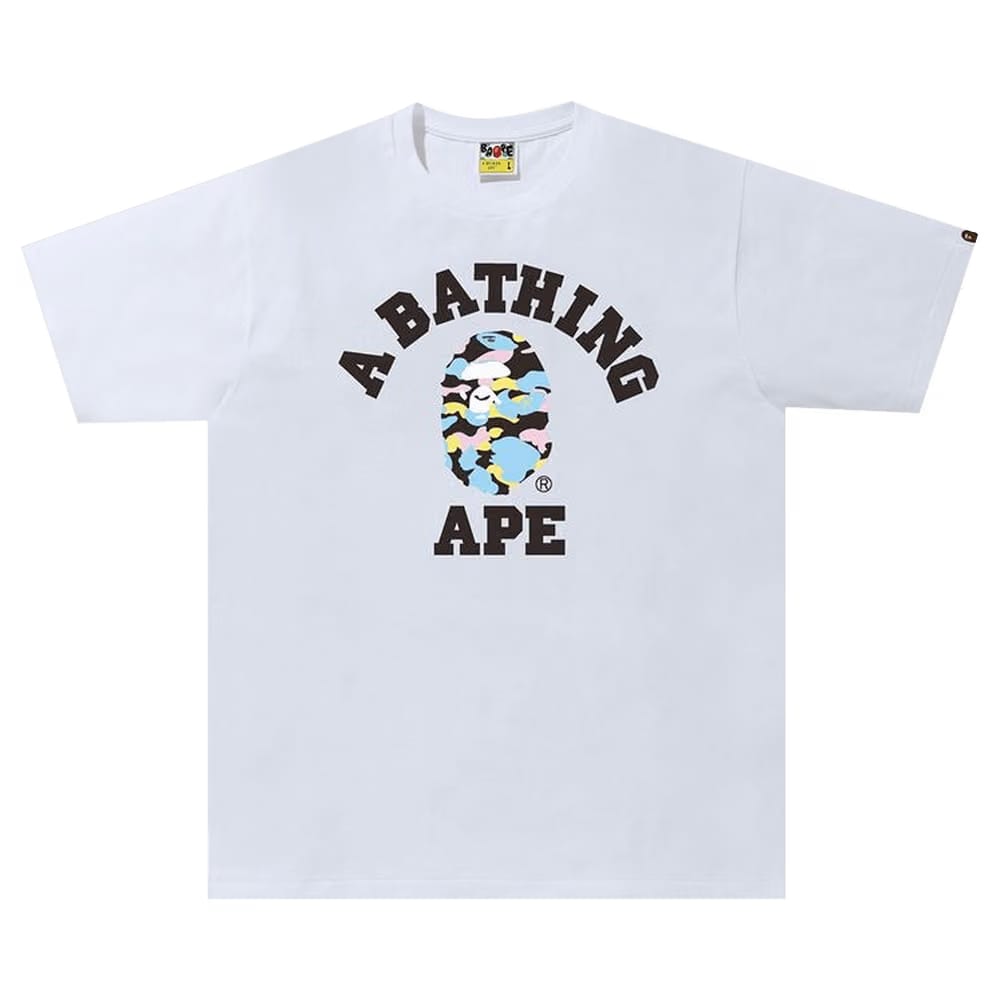 BAPE New Multi Camo College T-Shirt White