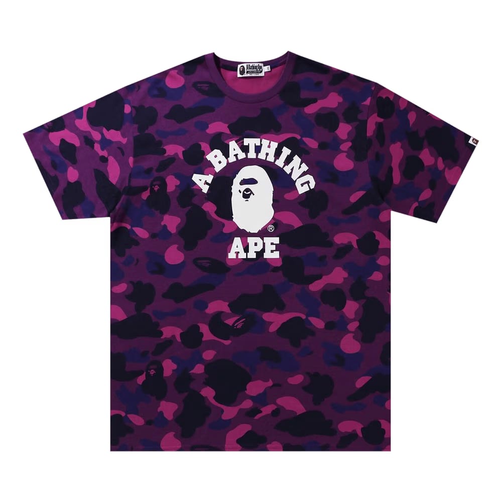 BAPE Online Exclusive Color Camo College T-Shirt Purple