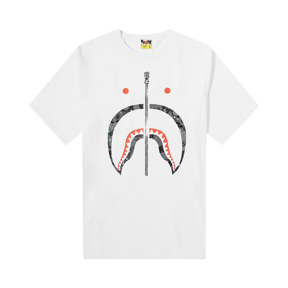 BAPE Space Camo Shark T-Shirt White
