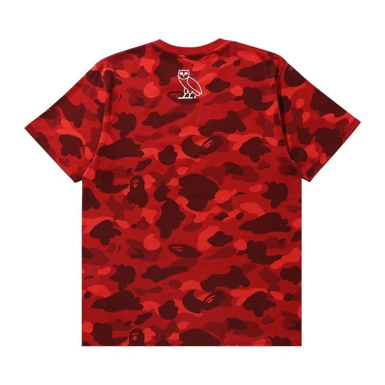 BAPE x OVO Color Camo T-Shirt Red