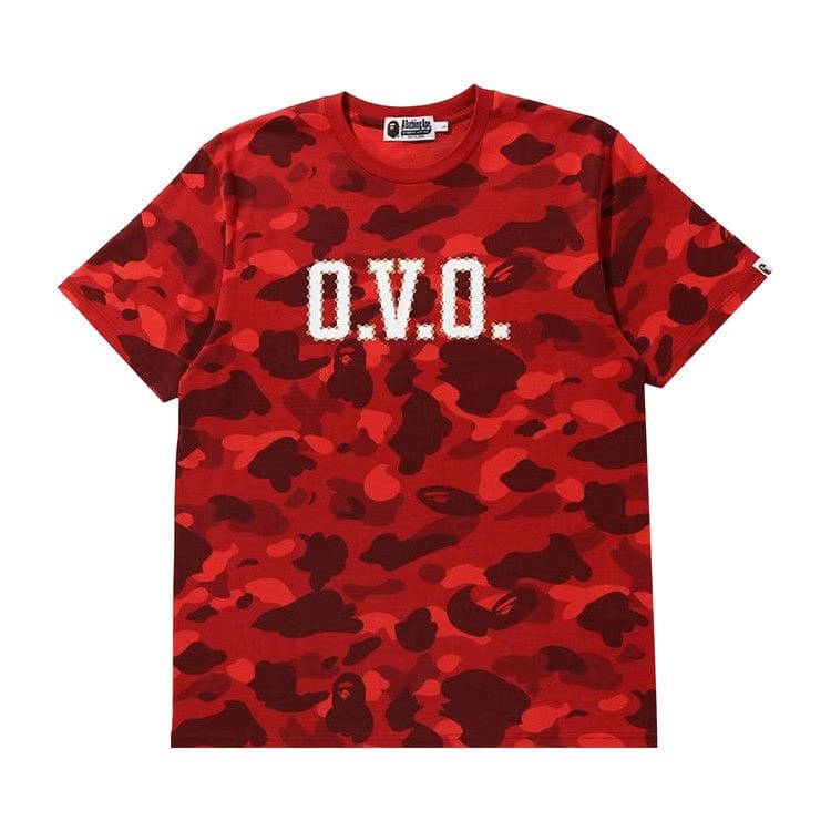BAPE x OVO Color Camo T-Shirt Red